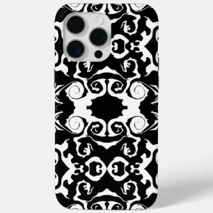 白黒の渦巻き模様 iPhone 15 PRO MAXケース