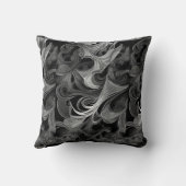 白黒の渦巻き波抽象芸術子猫声 クッション (裏面)