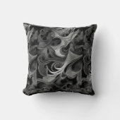 白黒の渦巻き波抽象芸術子猫声 クッション (正面)