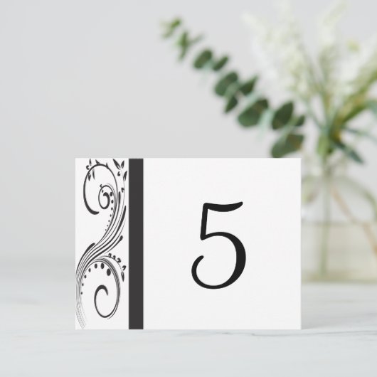 白黒の渦巻き表の番号 ポストカード (スタンド正面)