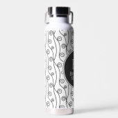 白黒の渦巻き ウォーターボトル (正面)
