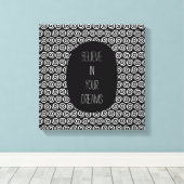 白黒の渦巻き キャンバスプリント (インサイチュ (ウッドフロア))