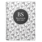 白黒の渦巻き ノートブック (正面)