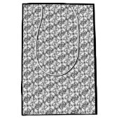 白黒の渦巻き ミディアムペーパーバッグ (正面)