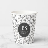 白黒の渦巻き 紙コップ (裏面)