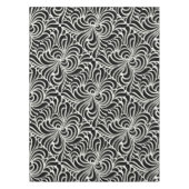 白黒の渦巻くヴィンテージの日本人の抽象芸術 テーブルクロス (正面)