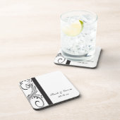 白黒の渦巻結婚き コースター (右側)