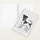 白黒の滑らかなキツネテリアドッグ&ネーム プランナー手帳 (ディスプレー)