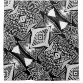 白黒の滑走路ファッションインスパイア シャワーカーテン (正面)