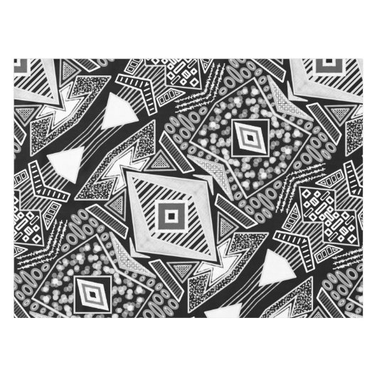 白黒の滑走路ファッションインスパイア テーブルクロス (正面(横))