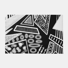 白黒の滑走路ファッションインスパイア ドアマット