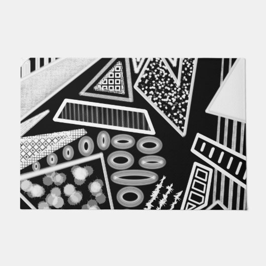 白黒の滑走路ファッションインスパイア ドアマット (正面)