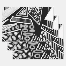 白黒の滑走路ファッションインスパイア ラッピングペーパーシート