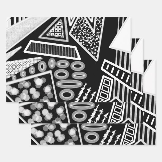 白黒の滑走路ファッションインスパイア ラッピングペーパーシート (セット)