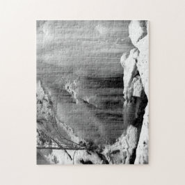 白黒の滝凍ってい ジグソーパズル