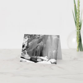 白黒の滝凍ってい ノートカード