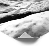 白黒の滝凍ってい ポスター (角)