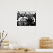 白黒の滝16x20 ポスター (キッチン)