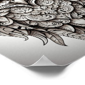 白黒の漫画素晴らし動物フクロウ ポスター (角)