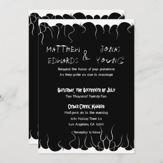 白黒の火 招待状 (正面/裏面)