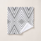 白黒の灰色のシェブロンパターンBathタオルセット バスタオルセット (ウォッシュタオル)