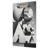 白黒の灰色の幾何学的形状 クリップボード (左)