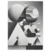 白黒の灰色の幾何学的形状 クリップボード (裏面)