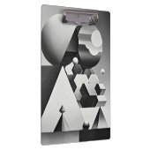 白黒の灰色の幾何学的形状 クリップボード (右)