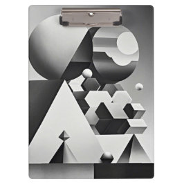 白黒の灰色の幾何学的形状 クリップボード