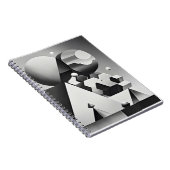 白黒の灰色の幾何学的形状 ノートブック (右側)