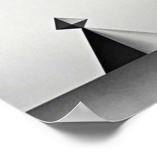 白黒の灰色の幾何学的形状 ポスター (角)