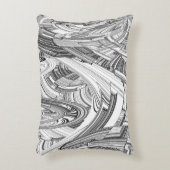 白黒の災難の幾何学芸術 アクセントクッション (正面(垂直))