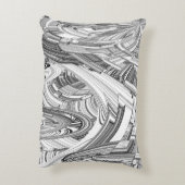 白黒の災難の幾何学芸術 アクセントクッション (裏面(縦))