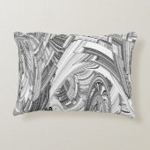 白黒の災難の幾何学芸術 アクセントクッション (裏面)