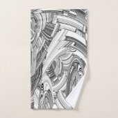 白黒の災難の幾何学芸術 バスタオルセット (ハンドタオル)