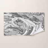 白黒の災難の幾何学芸術 バスタオルセット (ハンドタオル)