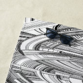 白黒の災難の幾何学芸術 ビーチタオル (インサイチュ)