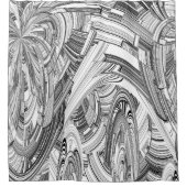 白黒の災難 シャワーカーテン (正面)