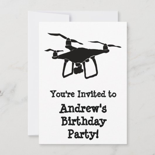 白黒の無人生誕会 招待状 (正面)