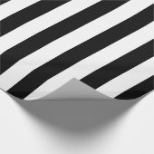 白黒の無地のストライプ ラッピングペーパー (角)