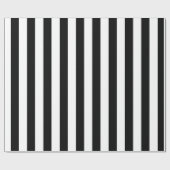 白黒の無地のストライプ ラッピングペーパー (フラット)