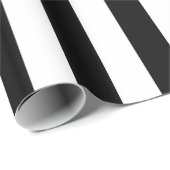 白黒の無地のストライプ ラッピングペーパー (ロールコーナー)