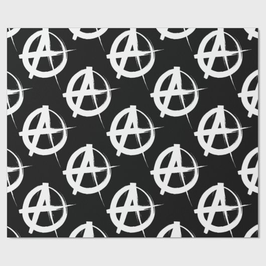 白黒の無政府記号 ラッピングペーパー (フラット)
