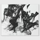 白黒の煙巻き紙 ラッピングペーパー (フラット)