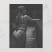 白黒の熱いビキニの女の子の写真 ポストカード (正面)