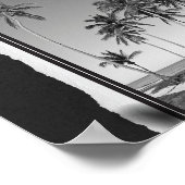 白黒の熱帯アート（印刷可能） ポスター (角)