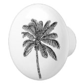 白黒の熱帯ヤシの木 セラミックノブ (右)