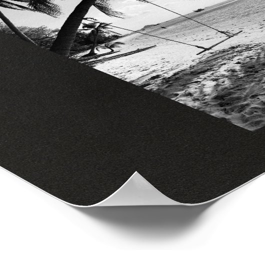 白黒の熱帯壁画印刷可能ポスター ポスター (角)