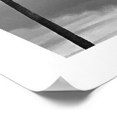 白黒の熱帯性ヤシの木の写真 ポスター (角)