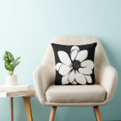 白黒の熱帯花 クッション (椅子)
